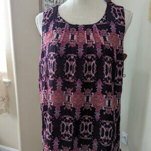 Coldwater Creek mauve geometric tank